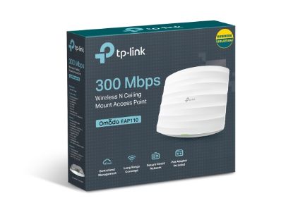 Picture of TP-Link EAP110 Omada 300Mbps Wireless N300 Ceiling Mount Access Point 1x1Gbps RJ45 PoE 1x Console Port 2x4dBi Omni Internal Antenna,Omada