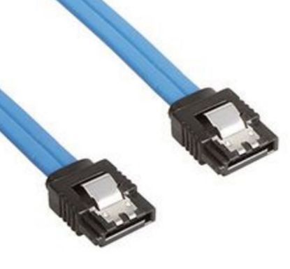 Picture of Astrotek SATA 3.0 Data Cable Male to Male Straight 180 to 180 Degree with Metal Lock 26AWG Blue 50cm ~CB8W-FC-5080