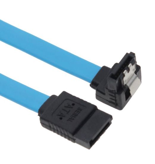 Picture of Astrotek SATA 3.0 Data Cable 50cm Male to Male 180 to 90 Degree with Metal Lock 26AWG Blue LS