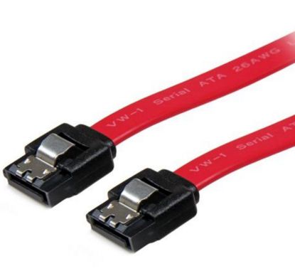 Picture of Astrotek SATA 3.0 Data Cable 30cm 7 pins Straight to 7 pins Straight with Latch Red Nylon Jacket 26AWG