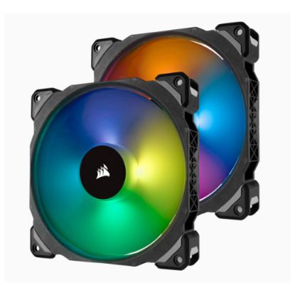 Picture of Corsair ML140 PRO RGB 2 Fan Pack with Lighting Node Pro, 140mm Premium Magnetic Levitation RGB LED PWM Fan (LS)