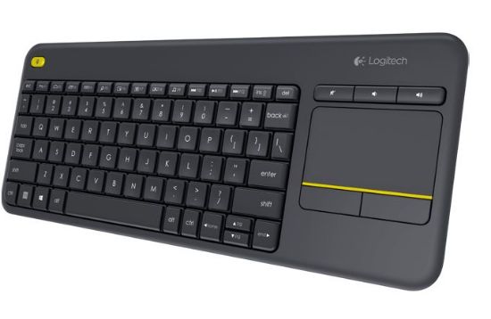 Picture of Logitech K400 Plus Wireless Keyboard with Touchpad & Entertainment Media Keys Tiny USB Unifying receiver for HTPC connected TVs ~KBLT-K830BT