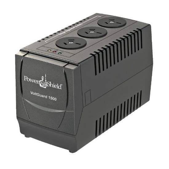 Picture of PowerShield VoltGuard 1500VA/750W Voltage Regulator, protects sensitive equipment from voltage fluctuations, 2-year warranty