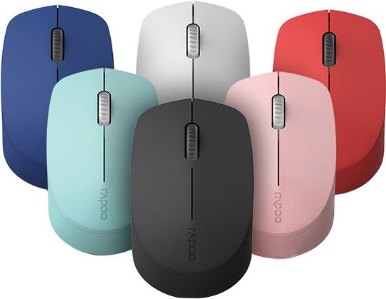 Picture of RAPOO M100 2.4GHz & Bluetooth 3 / 4 Quiet Click Wireless Mouse Red - 1300dpi Connects up to 3 Devices, Up to 9 months Battery Life