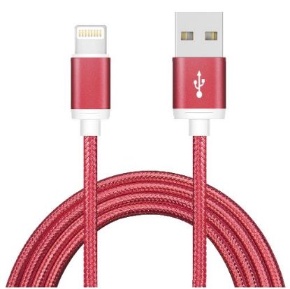 Picture of Astrotek 1m USB Lightning Data Sync Charger Red Color Cable for iPhone X 9 8 7S 7 Plus 6S 6 Plus 5 5S iPad Air Mini iPod