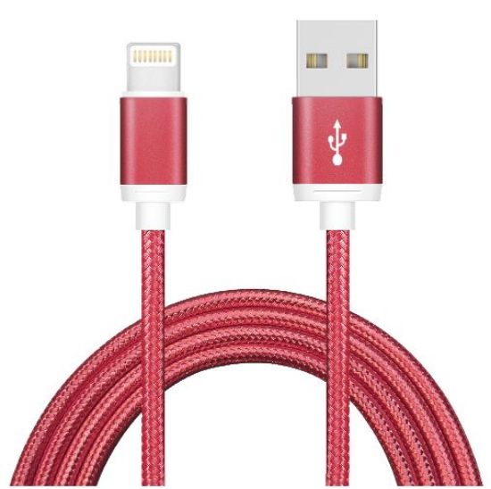 Picture of Astrotek 1m USB Lightning Data Sync Charger Red Color Cable for iPhone X 9 8 7S 7 Plus 6S 6 Plus 5 5S iPad Air Mini iPod