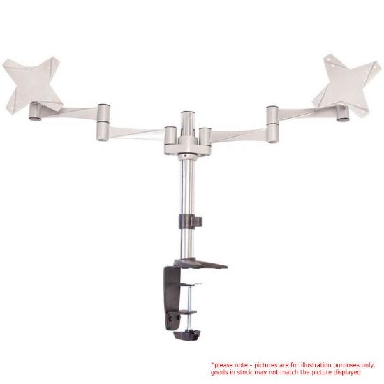 Picture of Astrotek Dual Monitor Arm Desk Mount Height Adjustable Stand for 2x LCD Display 23.8' 24' 27' 31.5' 32' 8kg 30° Tilt 180° Swivel 360° Pivot VESA