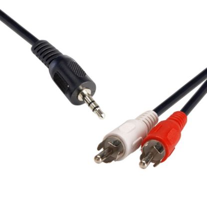 Picture of 8Ware 3.5 Streo Plug to 2 x RCA Plug Male to Male Vadio Cable for Multi Device 1.5m Cable