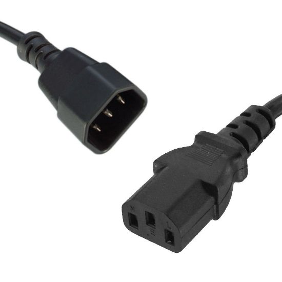 Picture of 8Ware Power Cable Extension Cord 2m IEC C14 to C13 Male to Female for Monitor to PC or PC/UPS to Device