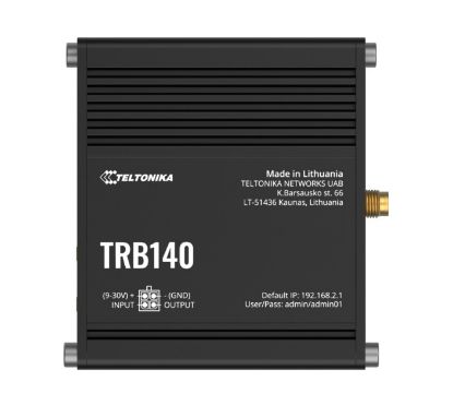 Picture of Teltonika TRB140 Industrial Rugged LTE Gateway, 4G/LTE (Cat 4), Compatible with Industrial DNP3 & Modbus Communication Protocols, PSU included