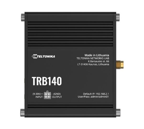 Picture of Teltonika TRB140 Industrial Rugged LTE Gateway, 4G/LTE (Cat 4), Compatible with Industrial DNP3 & Modbus Communication Protocols, PSU included