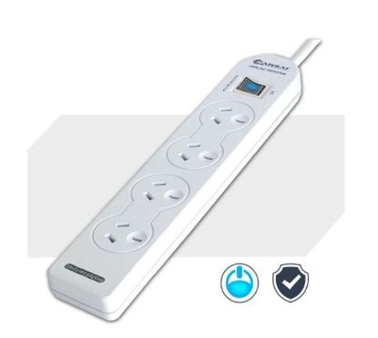 Picture of Sansai 4 Way Basic Powerboard (131P) with Master Switch Overload Protecte Reset button Indicator Light 100CM Lead 240VAC 10A
