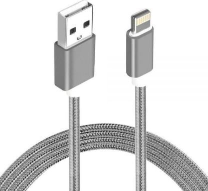 Picture of Astrotek 2m USB Lightning Data Sync Charger Grey White Color Cable for iPhone X 9 8 7S 7 Plus 6S 6 Plus 5 5S iPad Air Mini iPod
