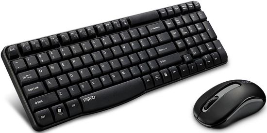 Picture of RAPOO X1800S 2.4GHz Wireless Optical Keyboard Mouse Combo Black - 1000DPI Nano Receiver 12m Battery (Black)