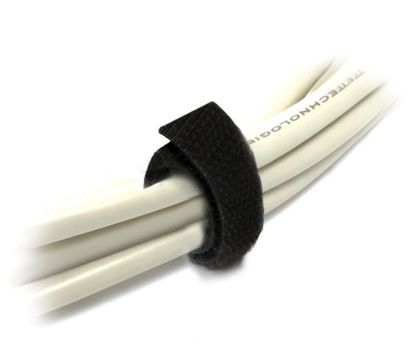 Picture of 8Ware 25m x 12mm Velcro Wide Cable Tie Hook & Loop Continuous One Sided Self Adhesive Fastener Sticky Tape Roll Black