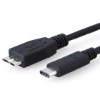 Picture of 8Ware USB-C to Micro USB Cable 1m Type C to Type B Male to Male Black 10Gbps