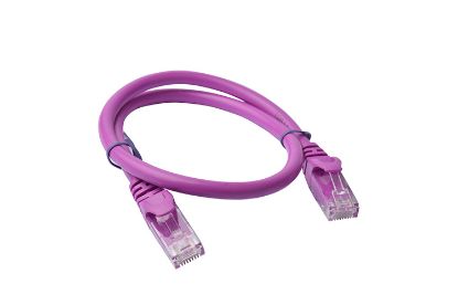 Picture of 8Ware CAT6A Cable 0.25m (25cm) - Purple Color RJ45 Ethernet Network LAN UTP Patch Cord Snagless