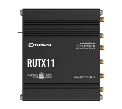 Picture of Teltonika RUTX11 Industrial Cellular Router, 4G LTE CAT 6, Dual SIM with auto failover, Backup WAN, Dual Band WiFi, Bluetooth LE, PSU included