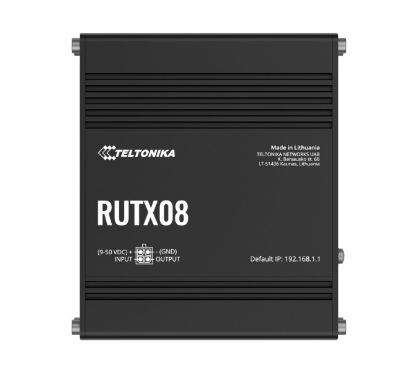 Picture of Teltonika RUTX08 Industrial Ethernet Router, Next Gen VPN Router for Professional Applications, Quad-Core CPU, 256 MB RAM, PSU included