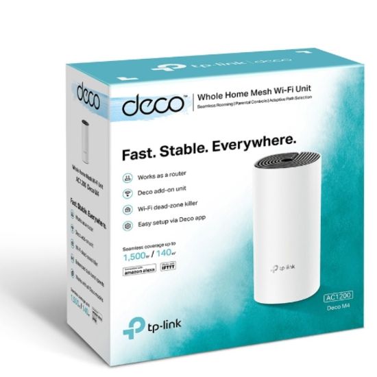 Picture of TP-Link Deco M4 (1-pack) AC1200 Whole Home Mesh Wi-Fi System.  Additional Unit For Existing Deco M4 Mesh