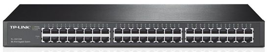 Picture of TP-Link TL-SG1048 48-Port Gigabit Rackmount Switch 19-inch rack-mountable steel case 96Gbps Switching Capacity IEEE 802.3x flow control Auto MDI/MDIX