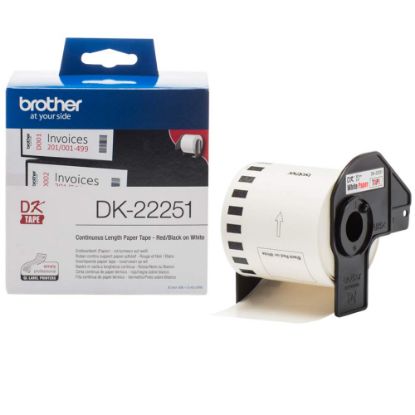 Picture of Brother DK-22251 Consumer Paper Roll - PAPER ROLL 62MM X 15.24M (WITH BLACK/RED PRINT)