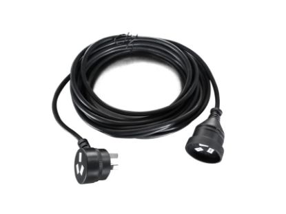 Picture of 8Ware AU Power Cable Extension  3-Pin Male to Female 2m 3-Pin AU Piggy Back Black