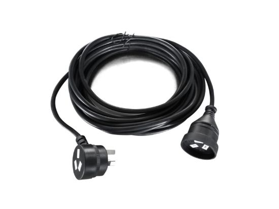 Picture of 8Ware AU Power Cable Extension  3-Pin Male to Female 2m 3-Pin AU Piggy Back Black