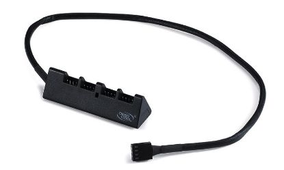 Picture of DeepCool FH-04 4 Port Fan Hub, Compatible With 12V 3PIN/4PIN Fans, 550mm, Extend Up To 4 Fans