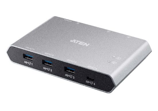 Picture of Aten Sharing Switch Gen2 2x4 USB-C, 2x PC, 4x USB 3.2 Gen2 Ports (1x USB-C), Power Passthrough, OSX & Windows Compatible, Plug and Play