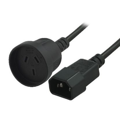 Picture of 8Ware Power Extension Cable 15cm 3-Pin AU to IEC C14 Female to Male for UPS ~CBC-RC-3083 H40UPSIEC150MM