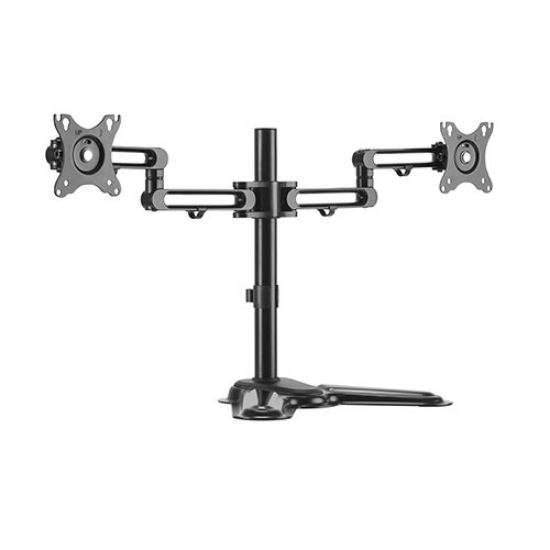 Picture of Brateck Dual Free Standing Monitor Premium Articulating Aluminum Monitor Stand Fit Most 17'-32' Monitors Up to 8kg per screen VESA 75x75/100x100