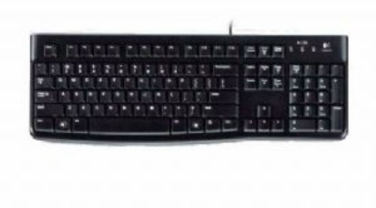 Picture of Logitech K120 Wired Keyboard Quiet typing Spill-resistant Durable keys Thin profile Curved space bar Adjustable tilt legs