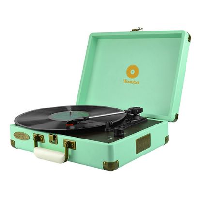 Picture of (LS)mbeat® Woodstock Retro Turntable Player TIIFFANY BLUE Speakers: Built in 2 speaker Interface: Headphone jack, RCA audio out Product Weight: 2.7 kg