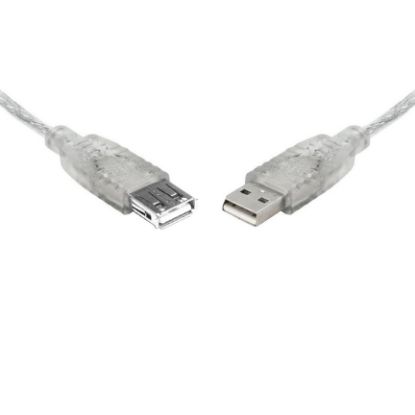Picture of 8Ware USB 2.0 Extension Cable 3m A to A Male to Female Transparent Metal Sheath Cable