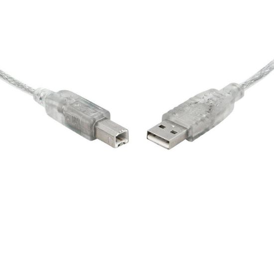 Picture of 8Ware USB 2.0 Cable 5m Type A to B Male to Male Printer Cable for HP Canon Dell Brother Epson Xerox Transparent Metal Sheath UL Approved