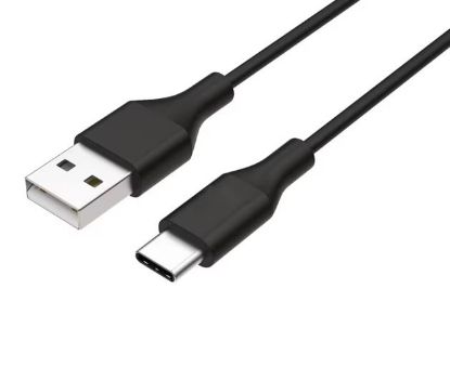Picture of 8ware 1m USB-C Type-C Data Sync Charger Cable Black Strong Braided Heavy Duty Charging for Samsung Galaxy Note 8 S8 Plus LG Google Macbook