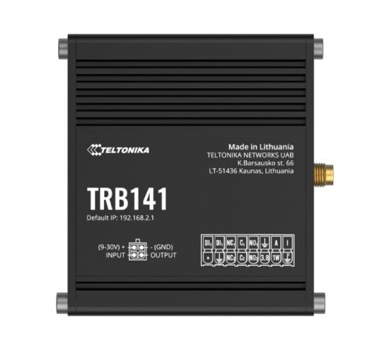 Picture of Teltonika TRB141 Industrial Rugged GPIO LTE Gateway, 4G/LTE (Cat 1), I/O Connector Block, Micro-USB, Compatible with Industrial DNP3, PSU included