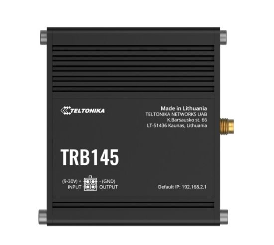 Picture of Teltonika TRB145 Industrial Rugged LTE RS485 Gateway, 4G/LTE (Cat 1), Equipped with RS485, Compatible with Industrial DNP3, PSU included