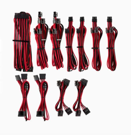 Picture of For Corsair PSU - RED/BLACK Premium Individually Sleeved DC Cable Pro Kit, Type 4 (Generation 4)