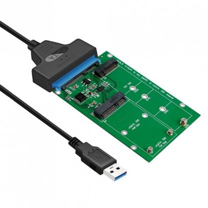 Picture of Simplecom SA221 USB 3.0 to mSATA + NGFF M.2 (B Key) SSD 2 in 1 Combo Adapter