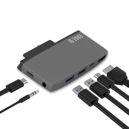Picture of mbeat®  Edge Go Multifunction USB- C Hub for Microsoft Surface Go （USB 3.0 Data x 2, USB-C Data x 1, HDMI, 3.5mm Audio, USB-C PD pass through charge)