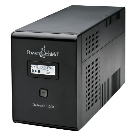 Picture of PowerShield Defender 1200VA UPS, AVR, LCD display, 6 AUS sockets, user-replaceable batteries, 2-year warranty