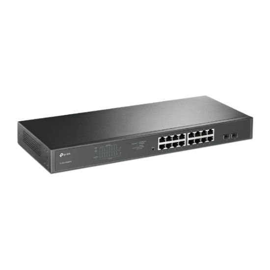 Picture of TP-Link TL-SG1218MPE 16-Port Gigabit PoE+ Easy Smart Switch, 16 Gigabit RJ45 Ports, 2 SFP Slots, 802.3at/af, 192W PoE Power, 1U 19-inch Rack-mountable