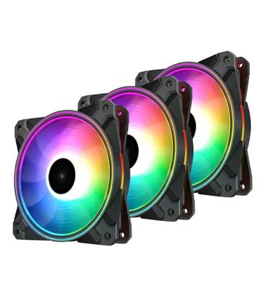 Picture of DeepCool CF120 PLUS 3 in 1 (3-Pack) Customisable Addressable RGB LED Lighting 3 PACK, Fan Dimension 120×120×26.5 mm(L×W×H)