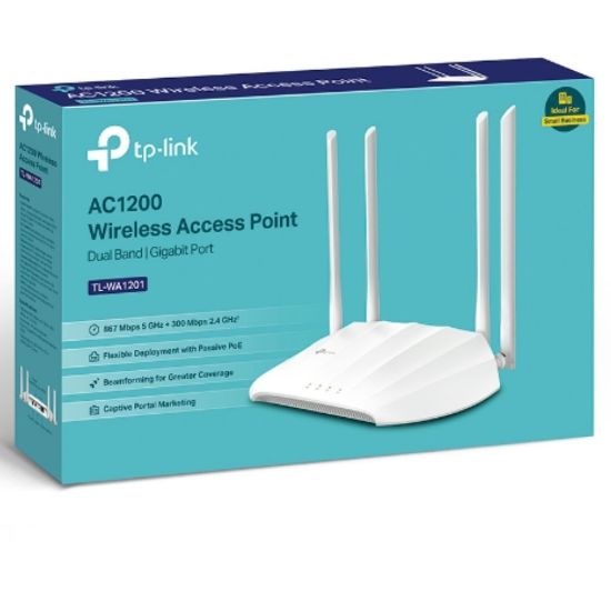 Picture of TP-Link TL-WA1201 AC1200 Wireless Access Point, AC1200 Dual-Band Wi-Fi, Passive POE, Multiple Modes, MU-MIMO, Boosted Coverage, Captive Portal
