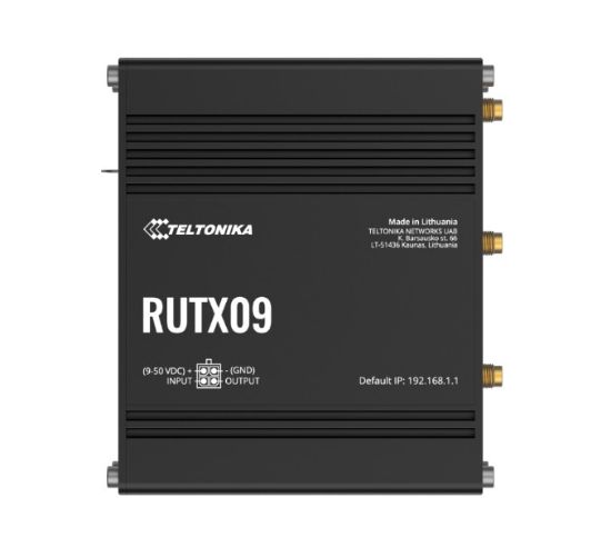 Picture of Teltonika RUTX09 Industrial Cellular Router, 4G LTE CAT 6, Dual SIM, Instant LTE Failover, Gigabit Ethernet, PSU included