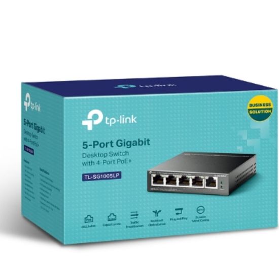 Picture of TP-Link TL-SG1005LP 5-Port Gigabit Desktop Switch with 4-Port PoE+, Up To 40W For all PoE Ports, Up To 30W Each Port