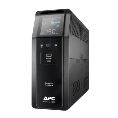 Picture of APC Back-UPS Pro 1600VA/960W Line Interactive UPS, Tower, 230V/10A Input, 8x IEC C13 Outlets, Lead Acid Battery, USB Type A + C Ports, LCD