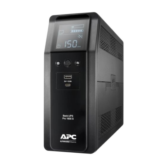 Picture of APC Back-UPS Pro 1600VA/960W Line Interactive UPS, Tower, 230V/10A Input, 8x IEC C13 Outlets, Lead Acid Battery, USB Type A + C Ports, LCD